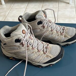 Merrell Tan and Black Moab 3 Waterproof Hiking Shoes
